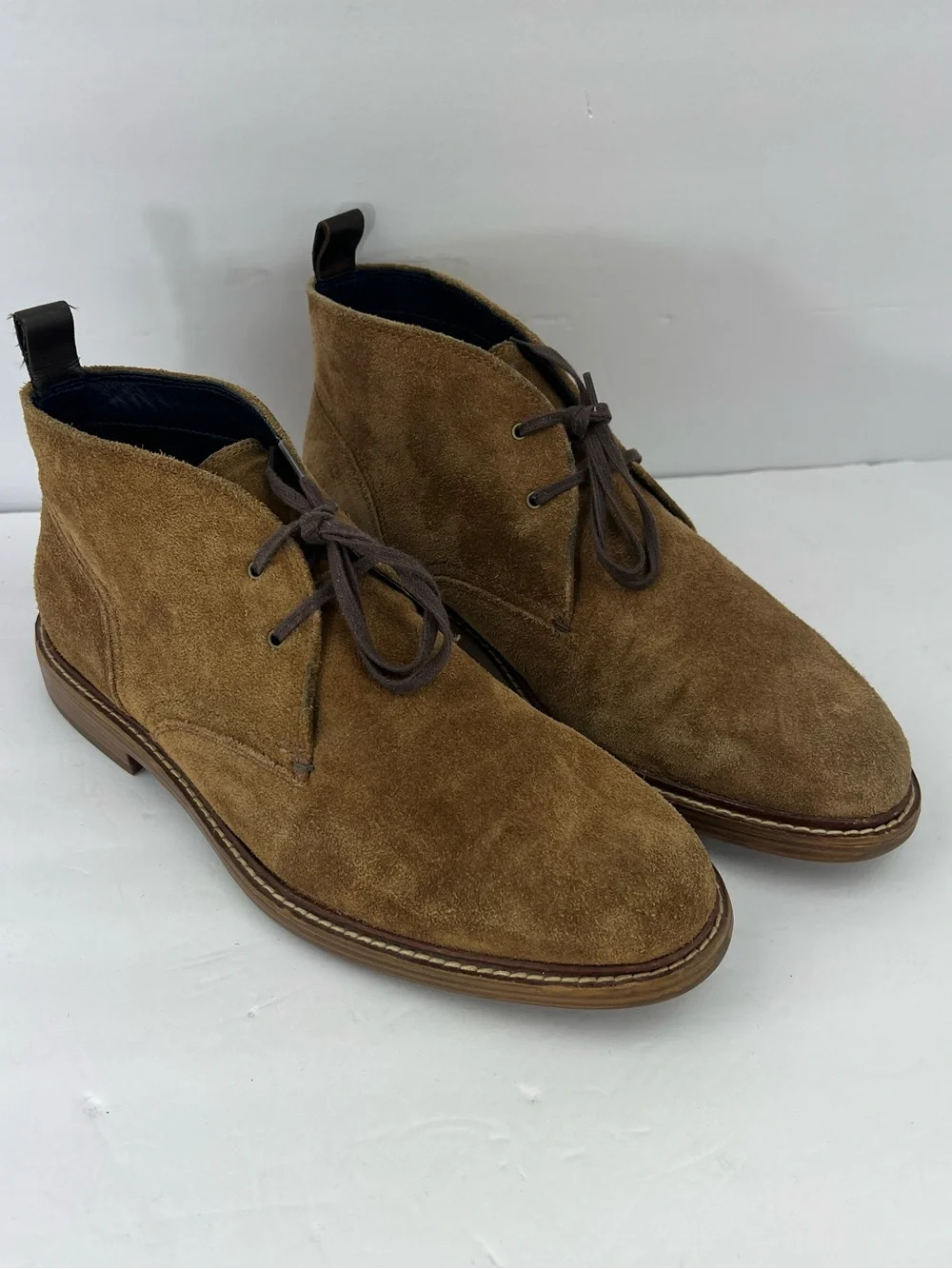 COLE HAAN ADAMS GRAND SUEDE CHUKKA BOOTS, CAMEL COLOR, SIZE 11M